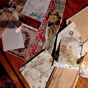 huge lot 12 shabby chic ephremea craft paper junk journal ideas scrapbook pages